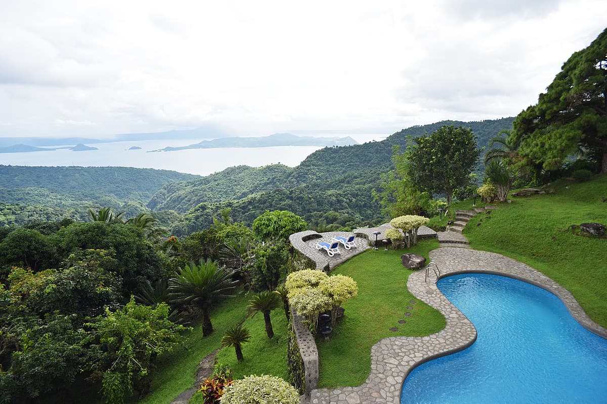 Scenic garden view from Raffi's Way villa.